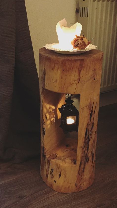 Holzstamm deko garten