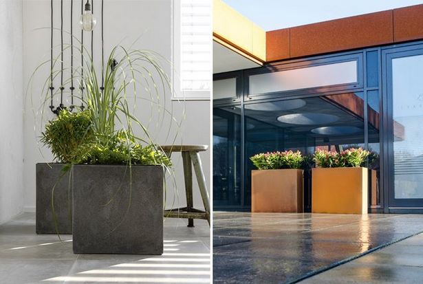 Exklusive pflanzgefäße außen