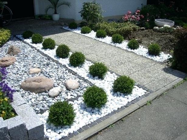 Vorgarten ideen mit steinen