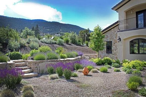 Mediterraner garten mit kies